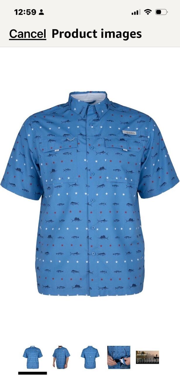 HABIT Saltwater Fishing Shirts Medium Blue Short Sleeve New